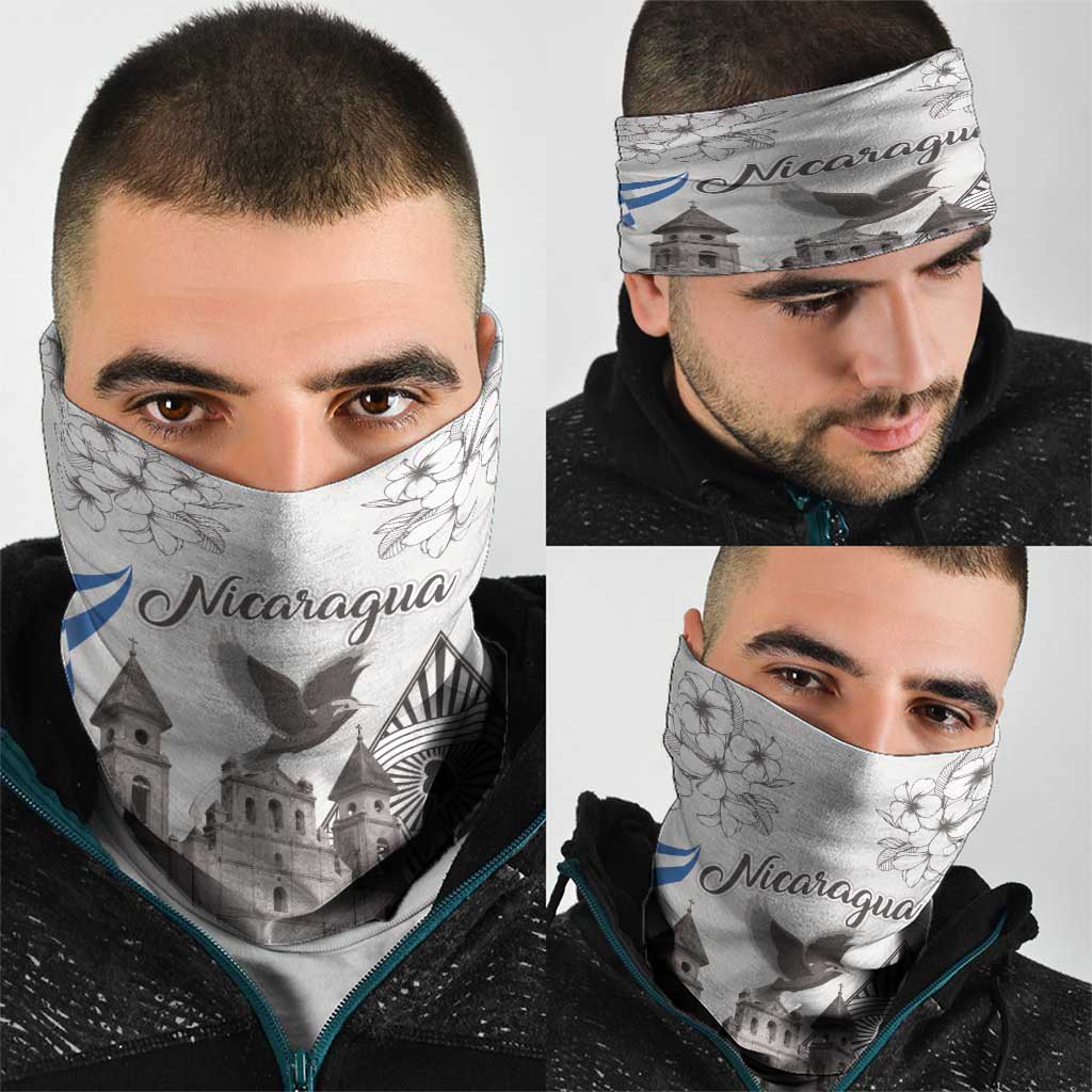 Nicaragua Leon Cathedral Neck Gaiter Motmot with Plumeria Style - Wonder Print Shop