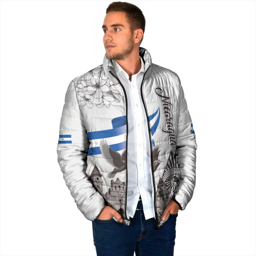 Nicaragua Leon Cathedral Padded Jacket Motmot with Plumeria Style - Wonder Print Shop
