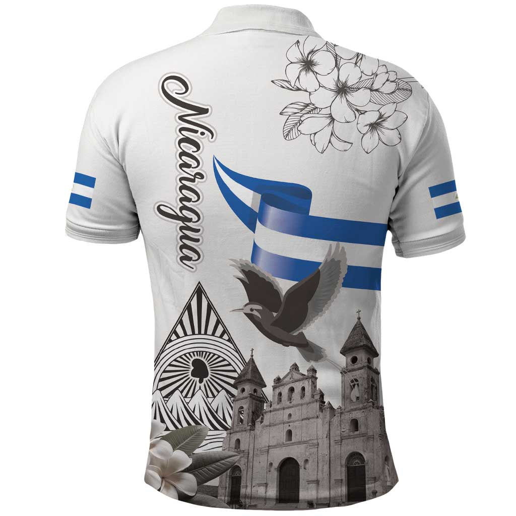 Nicaragua Leon Cathedral Polo Shirt Motmot with Plumeria Style - Wonder Print Shop