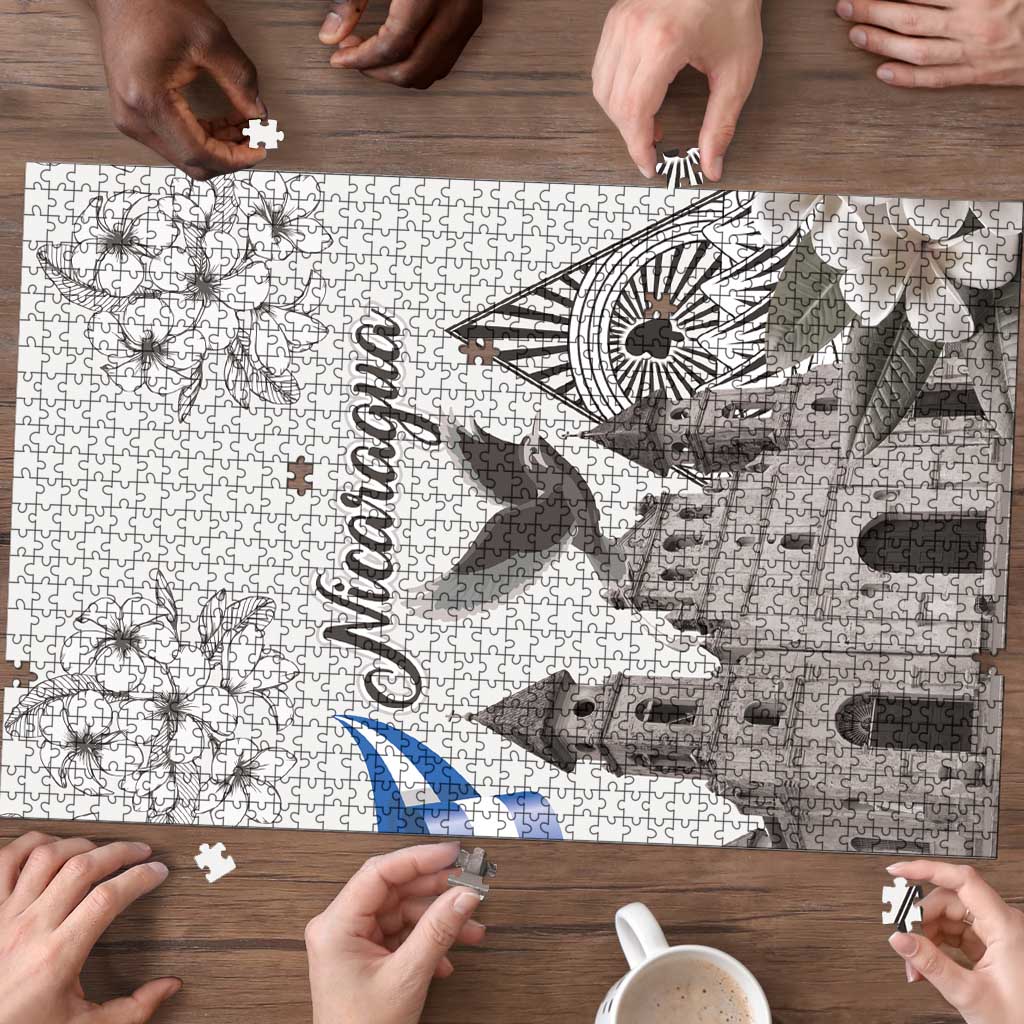 Nicaragua Leon Cathedral Puzzle Motmot with Plumeria Style - Wonder Print Shop