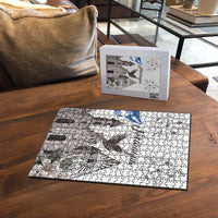 Nicaragua Leon Cathedral Puzzle Motmot with Plumeria Style - Wonder Print Shop