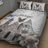 Nicaragua Leon Cathedral Quilt Bed Set Motmot with Plumeria Style - Wonder Print Shop