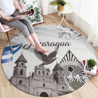 Nicaragua Leon Cathedral Round Carpet Motmot with Plumeria Style - Wonder Print Shop