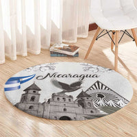 Nicaragua Leon Cathedral Round Carpet Motmot with Plumeria Style - Wonder Print Shop