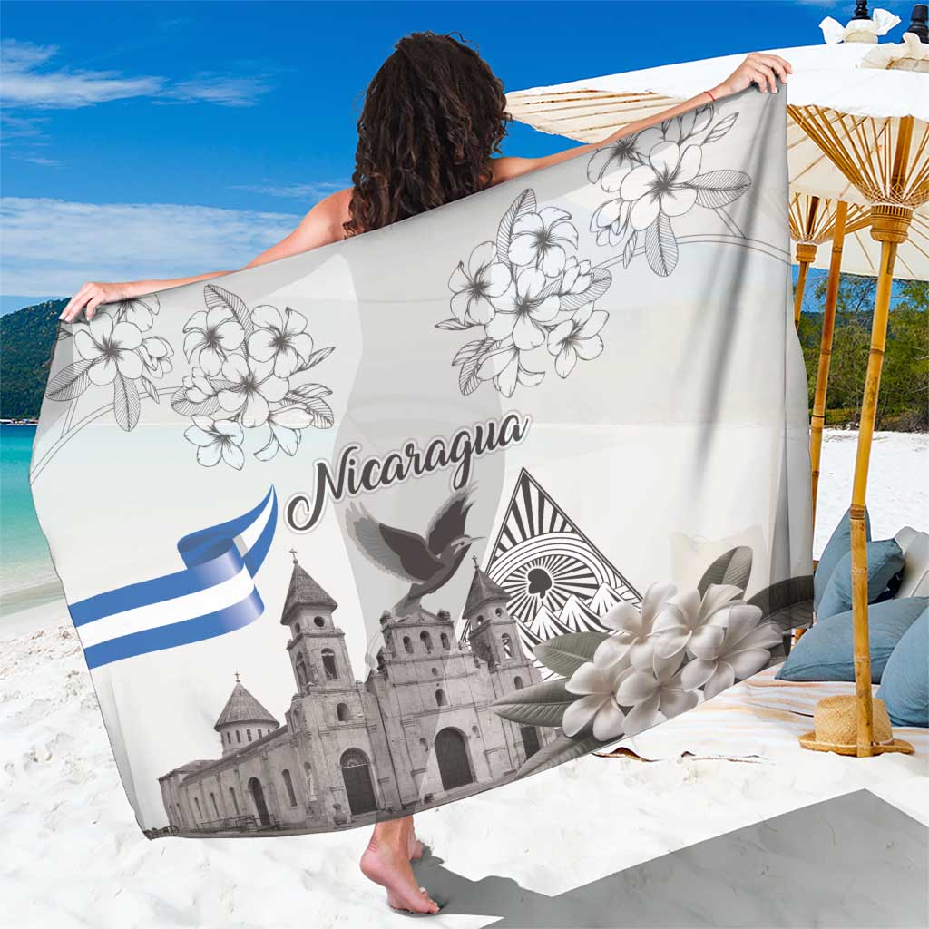 Nicaragua Leon Cathedral Sarong Motmot with Plumeria Style - Wonder Print Shop