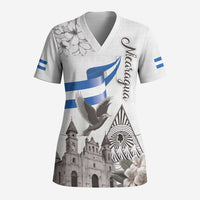 Nicaragua Leon Cathedral Scrub Top Motmot with Plumeria Style - Wonder Print Shop