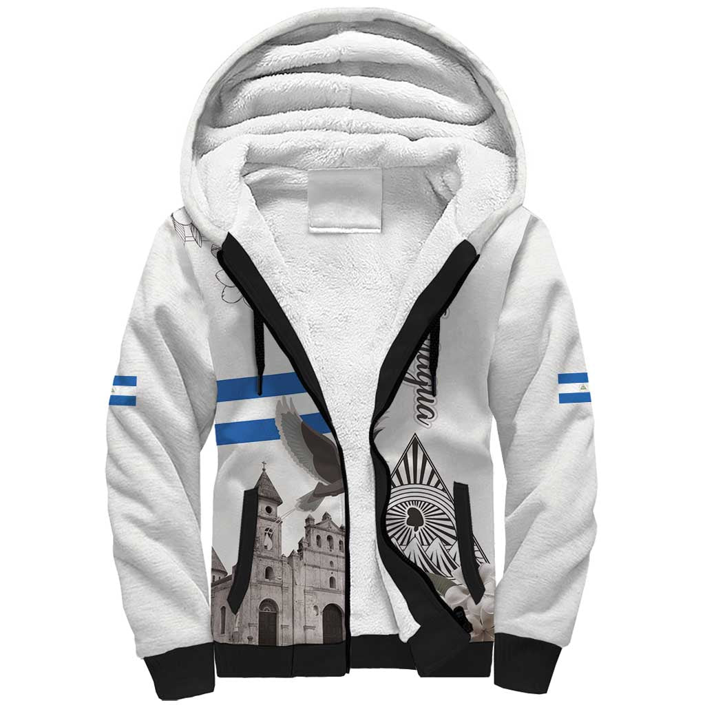 Nicaragua Leon Cathedral Sherpa Hoodie Motmot with Plumeria Style - Wonder Print Shop
