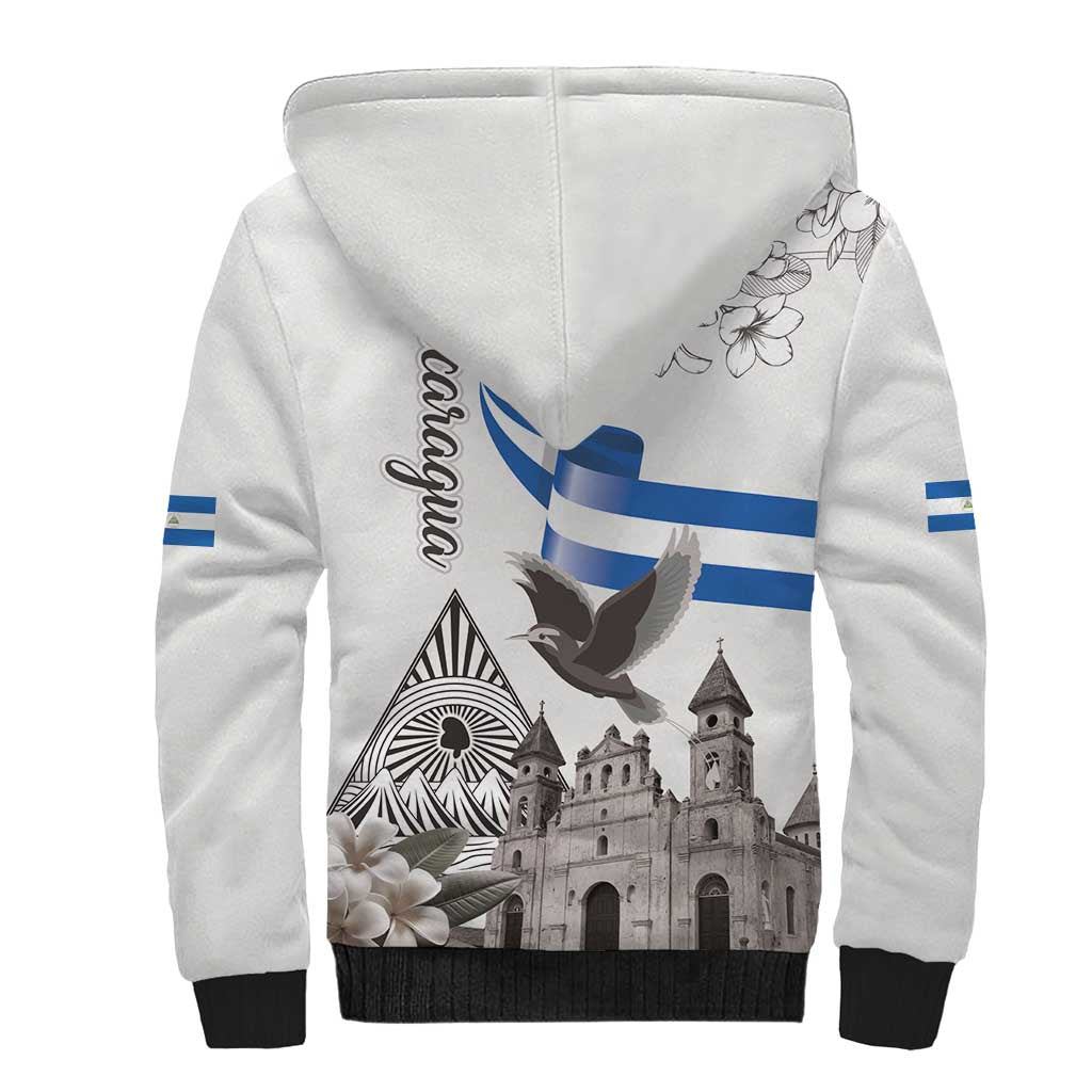 Nicaragua Leon Cathedral Sherpa Hoodie Motmot with Plumeria Style - Wonder Print Shop