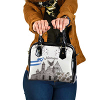 Nicaragua Leon Cathedral Shoulder Handbag Motmot with Plumeria Style - Wonder Print Shop