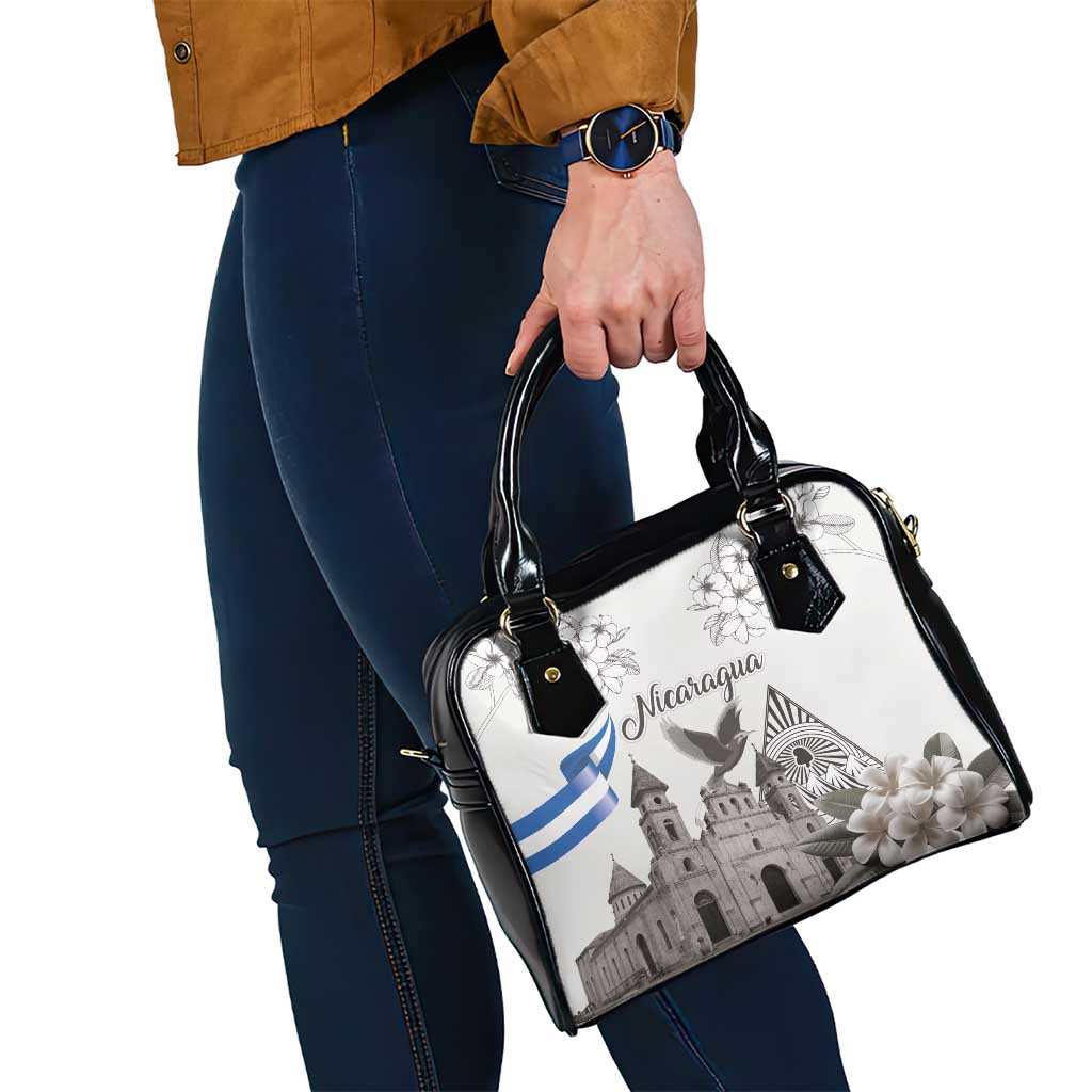 Nicaragua Leon Cathedral Shoulder Handbag Motmot with Plumeria Style - Wonder Print Shop