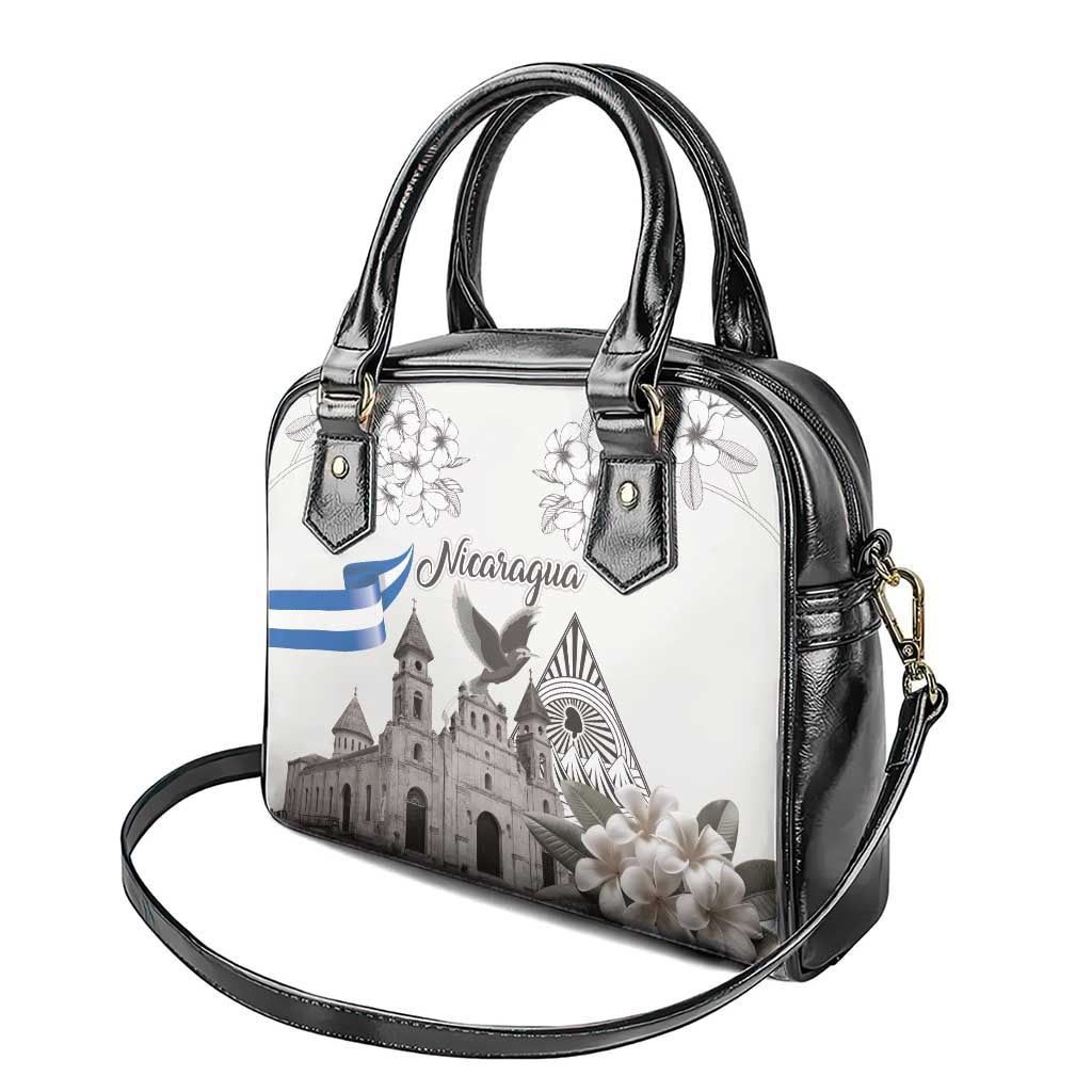 Nicaragua Leon Cathedral Shoulder Handbag Motmot with Plumeria Style - Wonder Print Shop