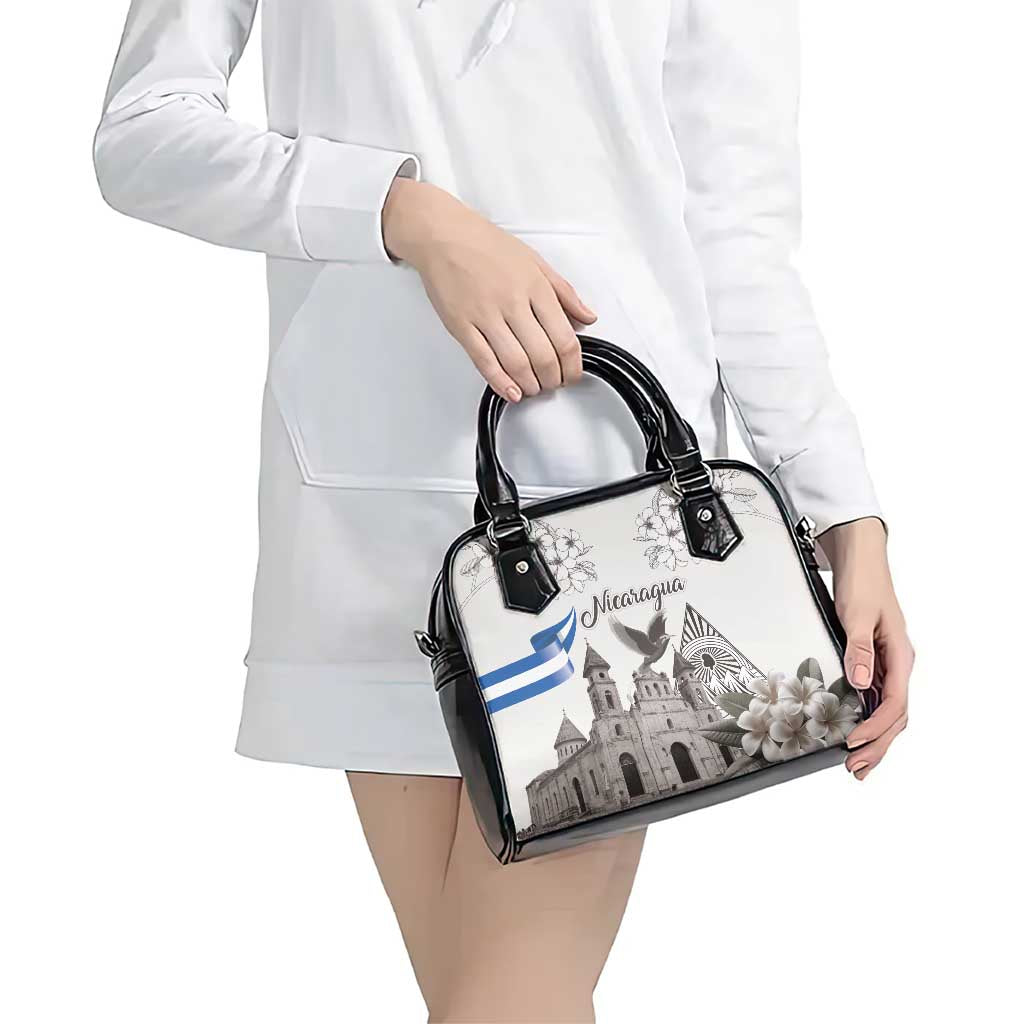 Nicaragua Leon Cathedral Shoulder Handbag Motmot with Plumeria Style - Wonder Print Shop