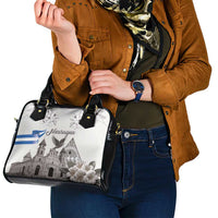 Nicaragua Leon Cathedral Shoulder Handbag Motmot with Plumeria Style - Wonder Print Shop