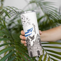 Nicaragua Leon Cathedral Skinny Tumbler Motmot with Plumeria Style - Wonder Print Shop