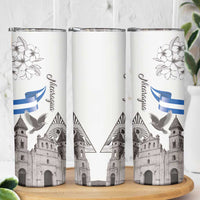 Nicaragua Leon Cathedral Skinny Tumbler Motmot with Plumeria Style - Wonder Print Shop