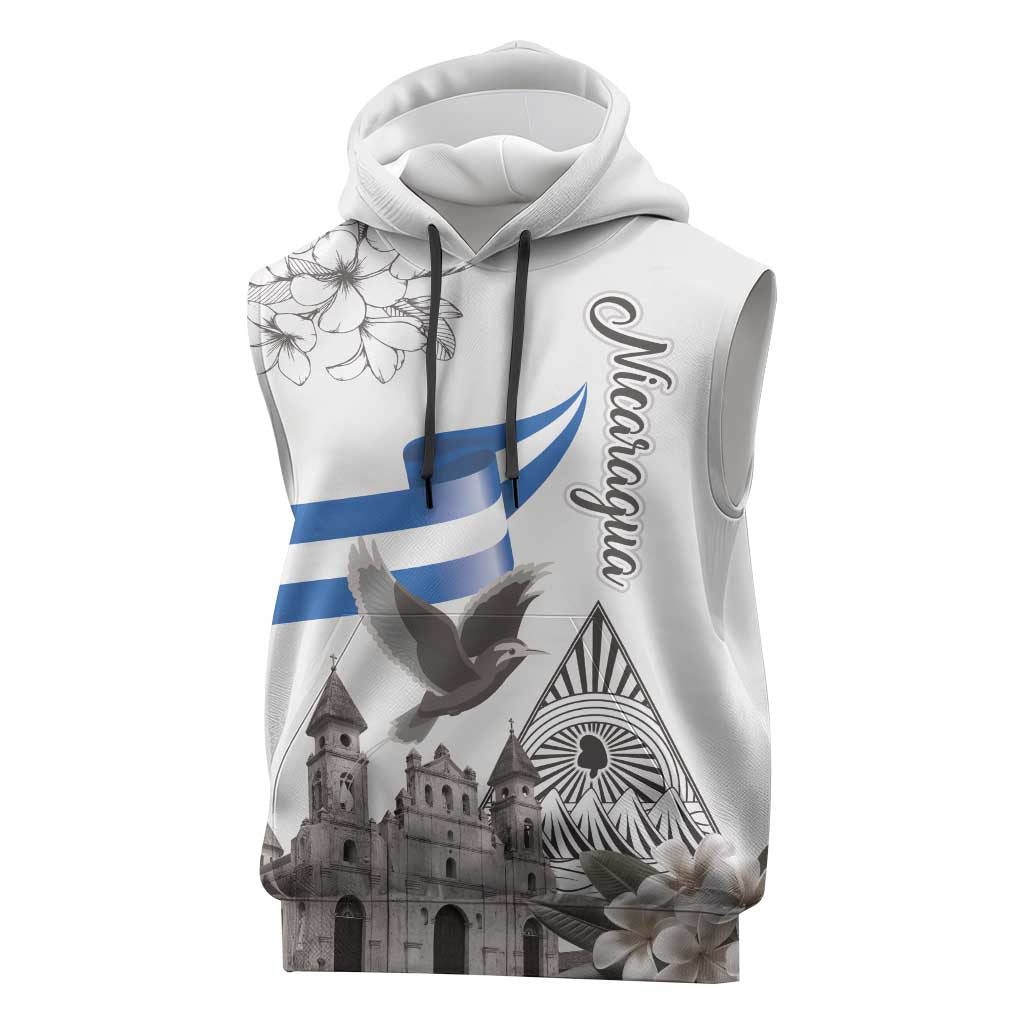Nicaragua Leon Cathedral Sleeveless Hoodie Motmot with Plumeria Style - Wonder Print Shop