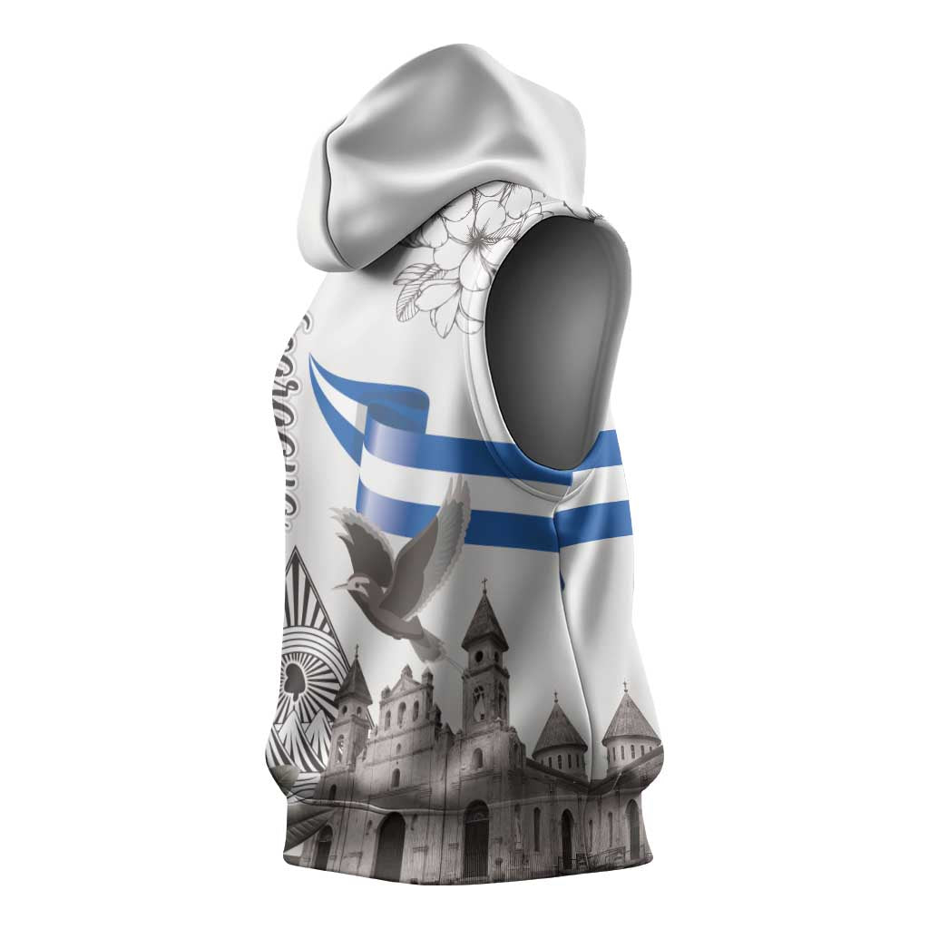Nicaragua Leon Cathedral Sleeveless Hoodie Motmot with Plumeria Style - Wonder Print Shop