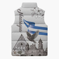 Nicaragua Leon Cathedral Sleeveless Puffer Jacket Motmot with Plumeria Style - Wonder Print Shop