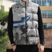Nicaragua Leon Cathedral Sleeveless Puffer Jacket Motmot with Plumeria Style - Wonder Print Shop