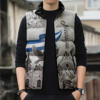 Nicaragua Leon Cathedral Sleeveless Puffer Jacket Motmot with Plumeria Style - Wonder Print Shop