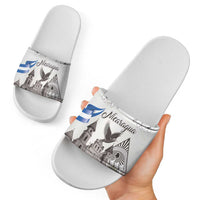 Nicaragua Leon Cathedral Slide Sandals Motmot with Plumeria Style - Wonder Print Shop