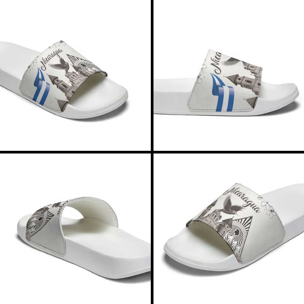 Nicaragua Leon Cathedral Slide Sandals Motmot with Plumeria Style - Wonder Print Shop