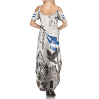 Nicaragua Leon Cathedral Summer Maxi Dress Motmot with Plumeria Style - Wonder Print Shop