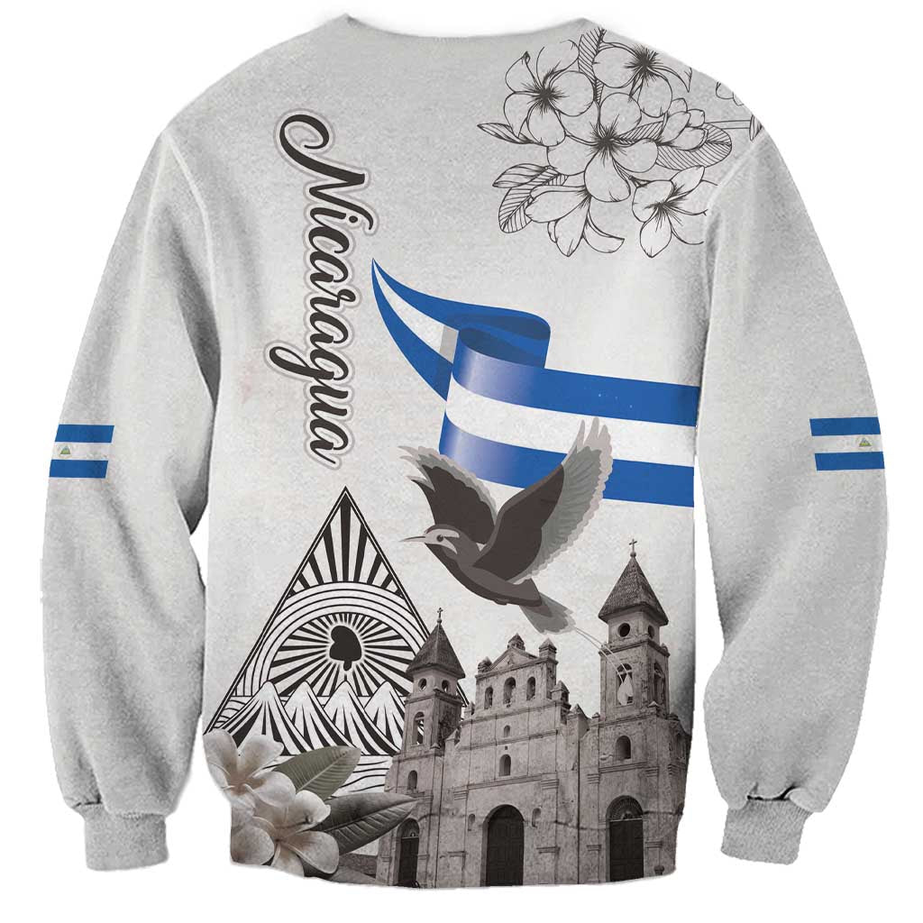Nicaragua Leon Cathedral Sweatshirt Motmot with Plumeria Style - Wonder Print Shop