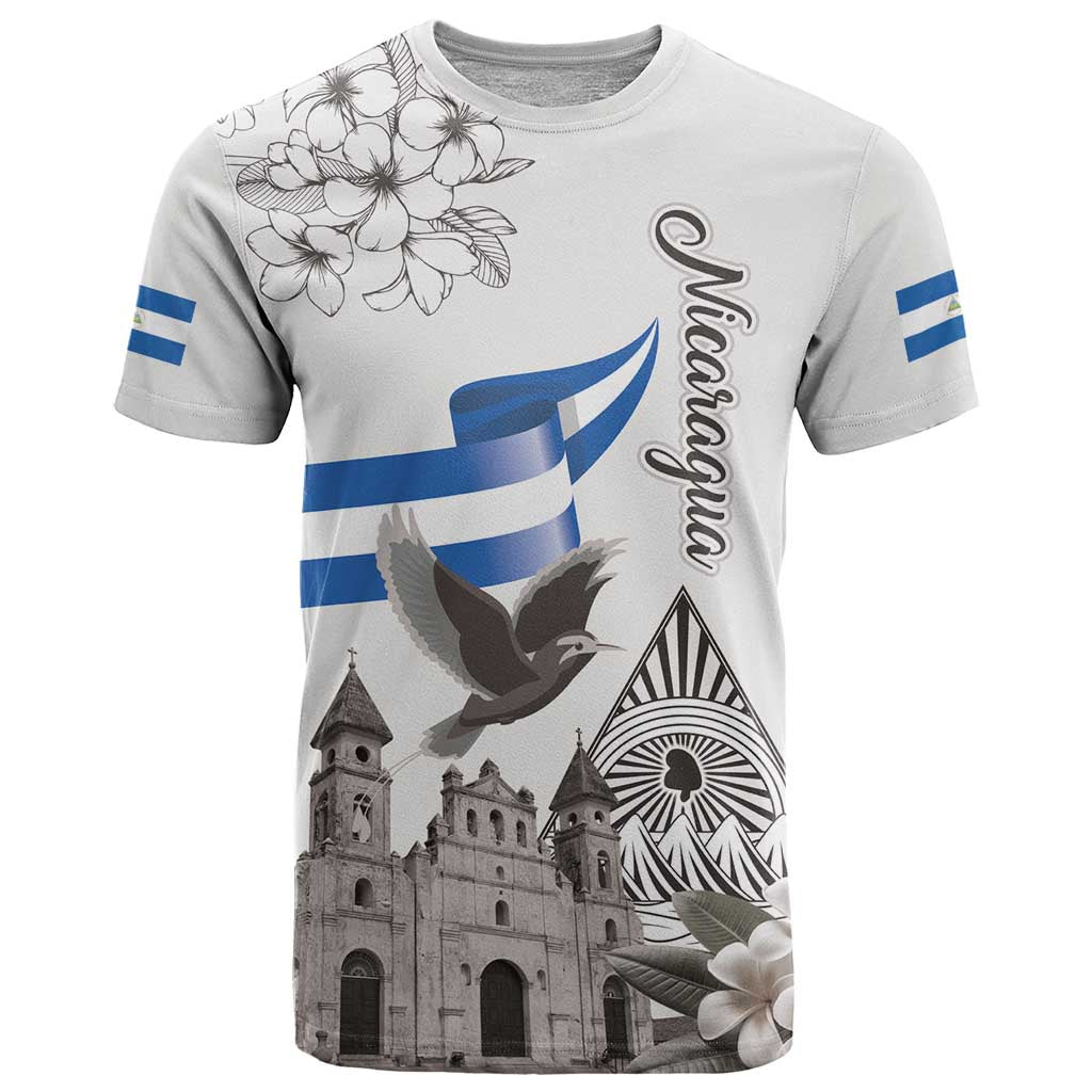 Nicaragua Leon Cathedral T Shirt Motmot with Plumeria Style - Wonder Print Shop