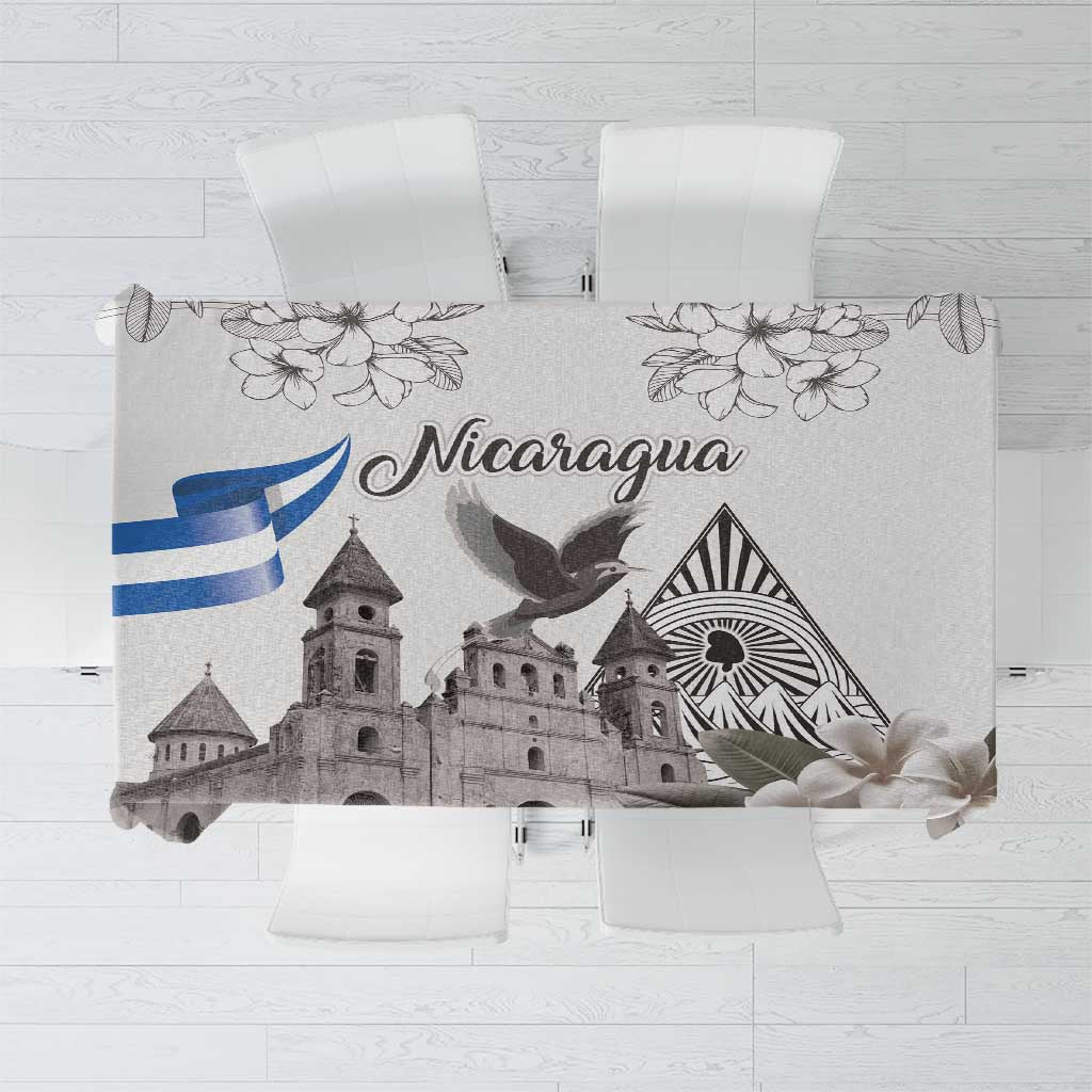 Nicaragua Leon Cathedral Tablecloth Motmot with Plumeria Style - Wonder Print Shop