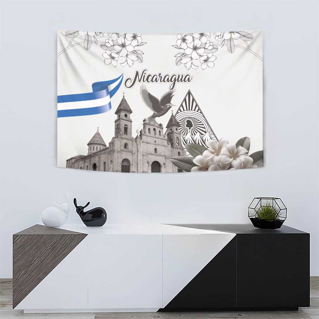 Nicaragua Leon Cathedral Tapestry Motmot with Plumeria Style - Wonder Print Shop