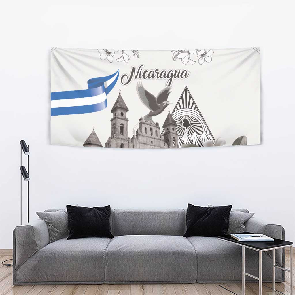 Nicaragua Leon Cathedral Tapestry Motmot with Plumeria Style - Wonder Print Shop