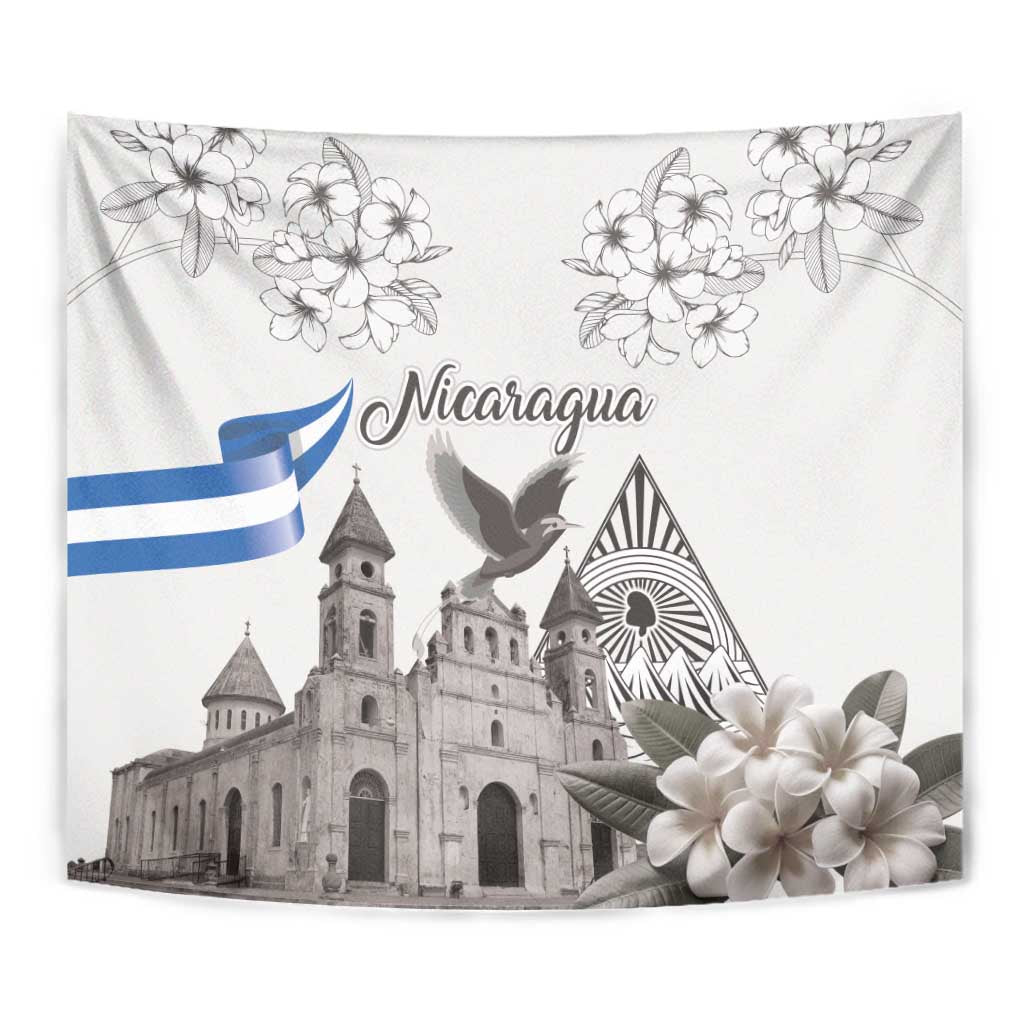 Nicaragua Leon Cathedral Tapestry Motmot with Plumeria Style - Wonder Print Shop