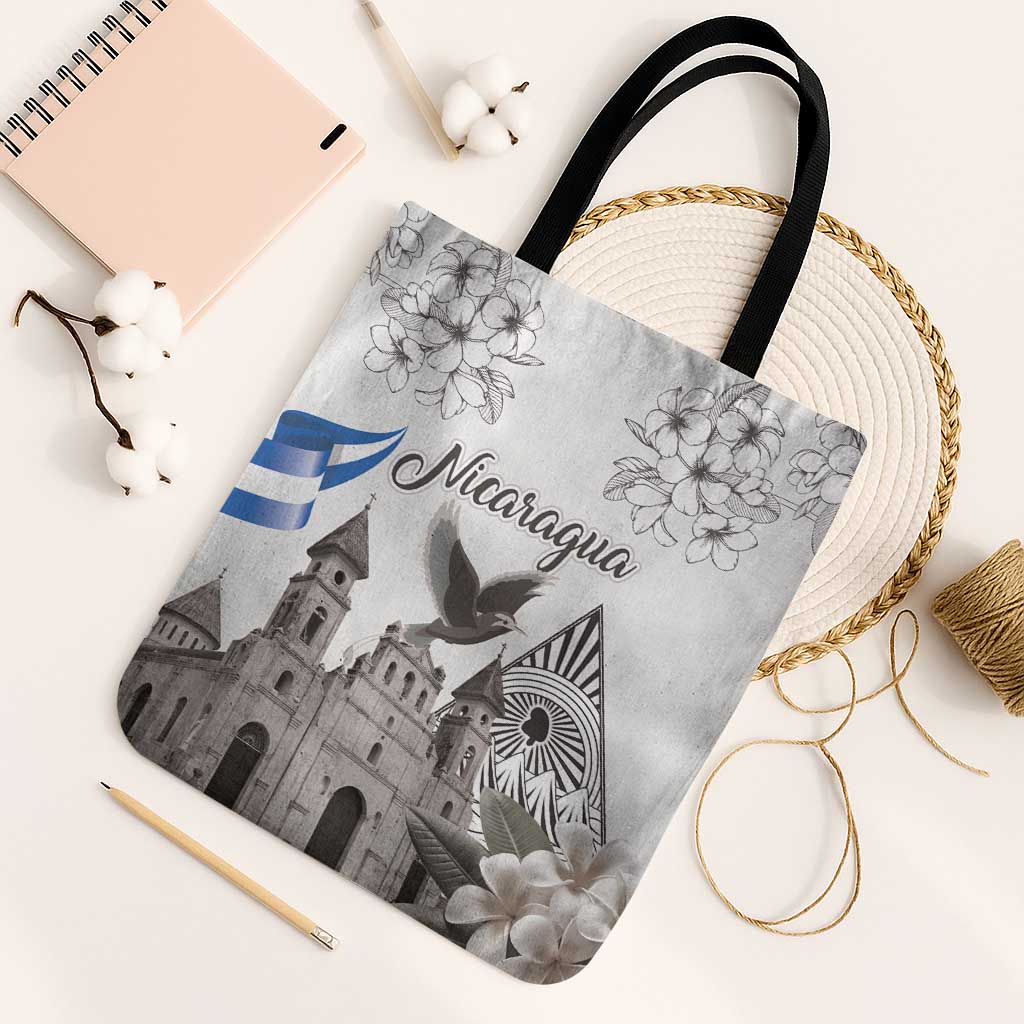 Nicaragua Leon Cathedral Tote Bag Motmot with Plumeria Style - Wonder Print Shop