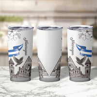 Nicaragua Leon Cathedral Tumbler Cup Motmot with Plumeria Style - Wonder Print Shop