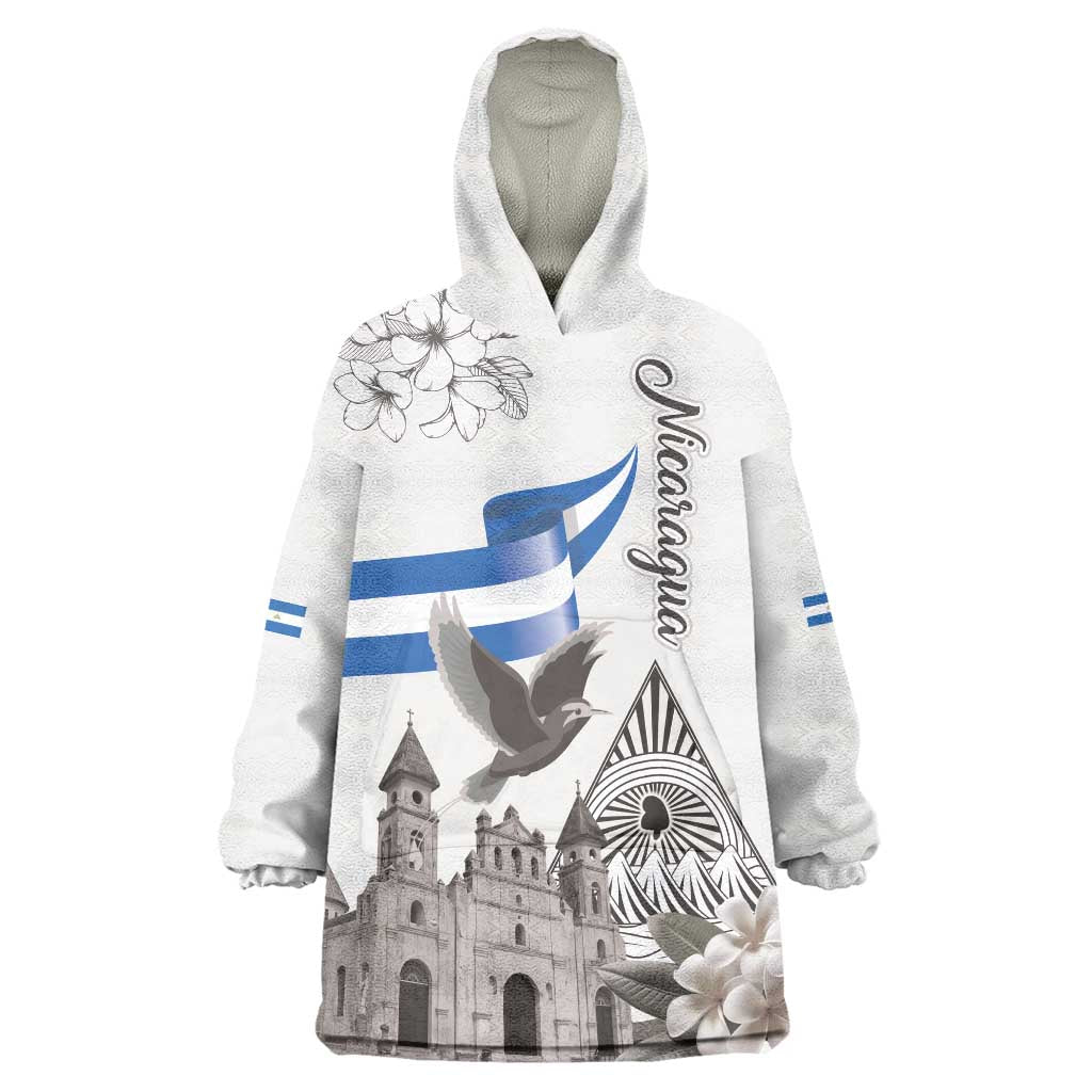 Nicaragua Leon Cathedral Wearable Blanket Hoodie Motmot with Plumeria Style - Wonder Print Shop