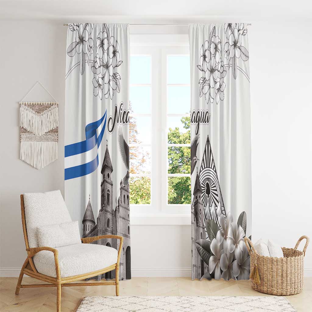 Nicaragua Leon Cathedral Window Curtain Motmot with Plumeria Style - Wonder Print Shop
