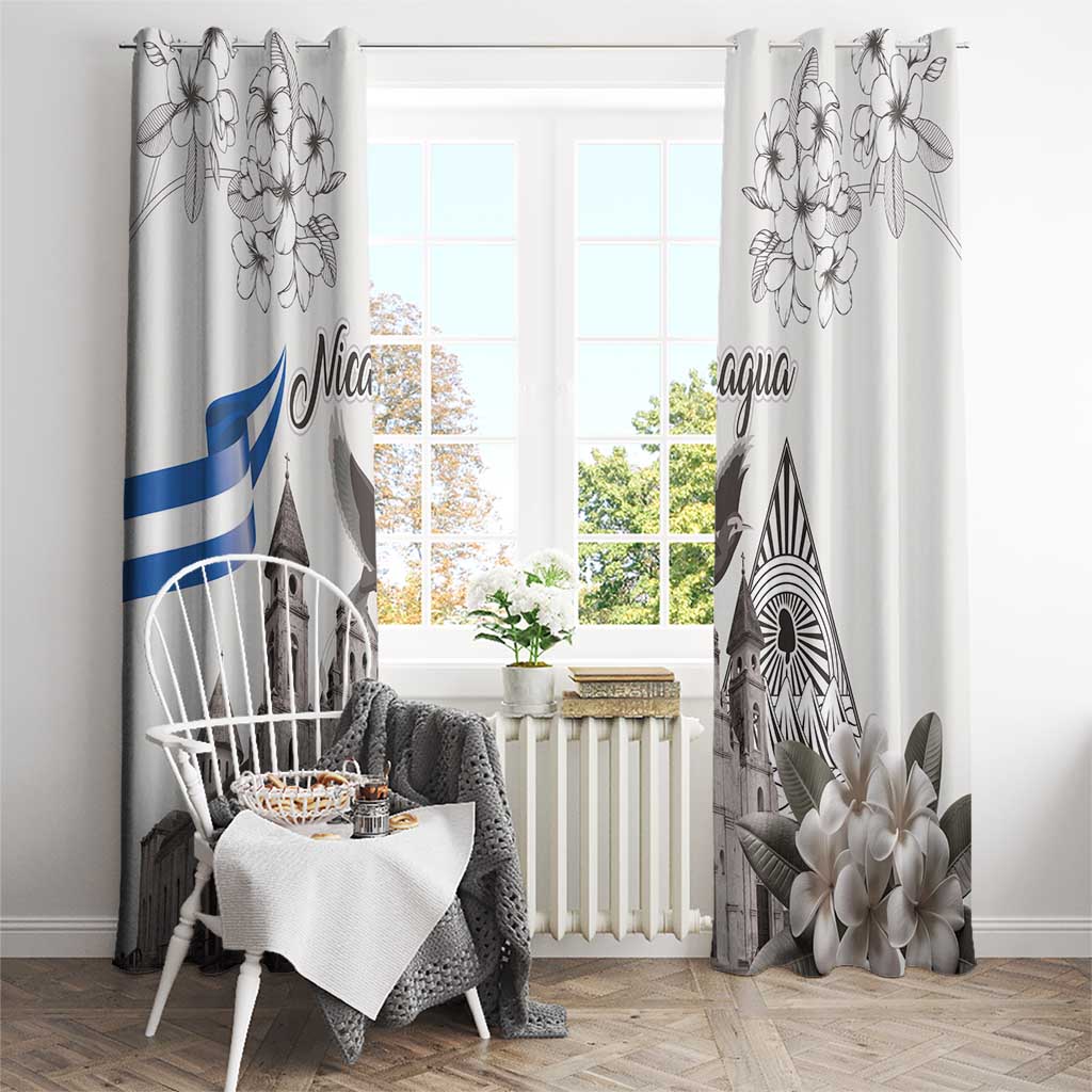 Nicaragua Leon Cathedral Window Curtain Motmot with Plumeria Style - Wonder Print Shop