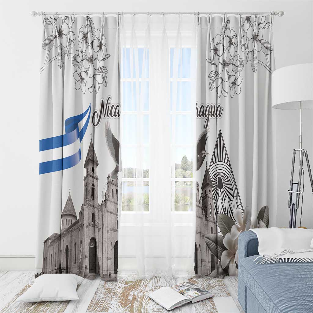 Nicaragua Leon Cathedral Window Curtain Motmot with Plumeria Style - Wonder Print Shop