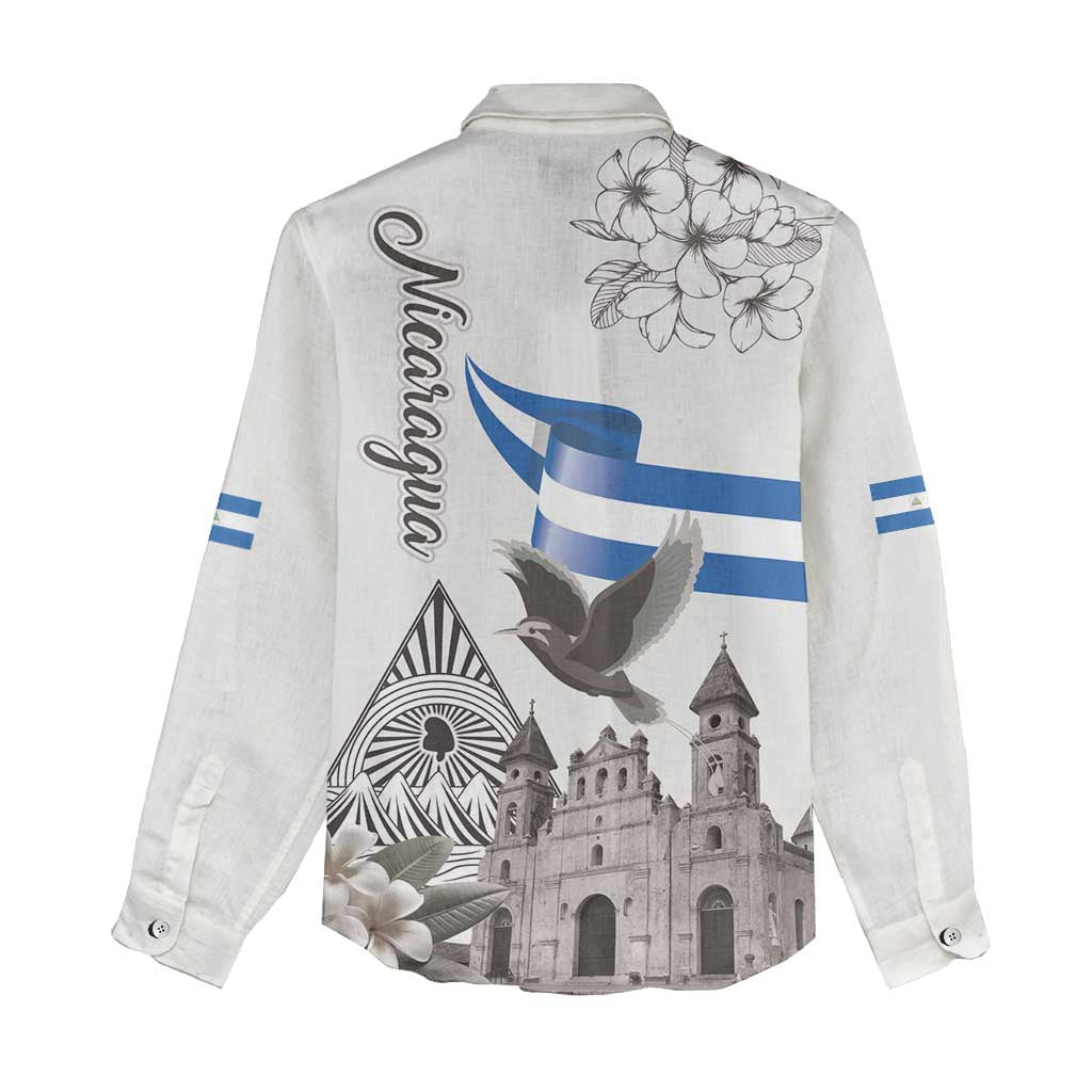 Nicaragua Leon Cathedral Women Casual Shirt Motmot with Plumeria Style - Wonder Print Shop