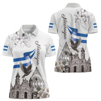 Nicaragua Leon Cathedral Women Polo Shirt Motmot with Plumeria Style - Wonder Print Shop