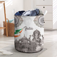 India Ganesha and Akshardham Laundry Basket Lord Ganpati Lotus Flag Style - Wonder Print Shop