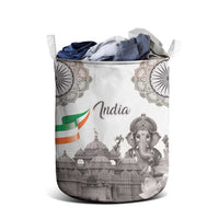 India Ganesha and Akshardham Laundry Basket Lord Ganpati Lotus Flag Style - Wonder Print Shop
