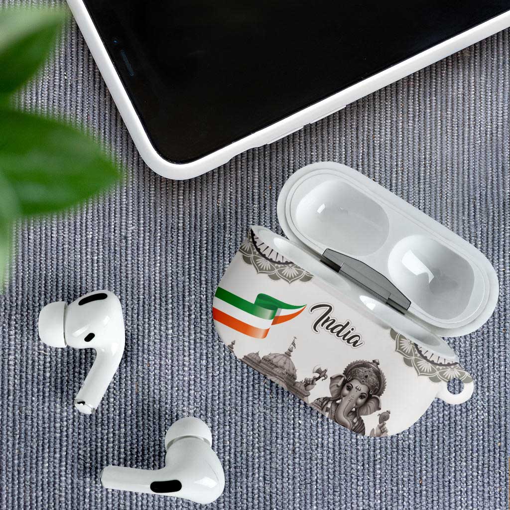 India Ganesha and Akshardham AirPods Case Lord Ganpati Lotus Flag Style - Wonder Print Shop