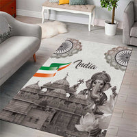 India Ganesha and Akshardham Area Rug Lord Ganpati Lotus Flag Style - Wonder Print Shop