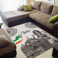 India Ganesha and Akshardham Area Rug Lord Ganpati Lotus Flag Style - Wonder Print Shop