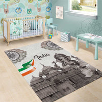 India Ganesha and Akshardham Area Rug Lord Ganpati Lotus Flag Style - Wonder Print Shop