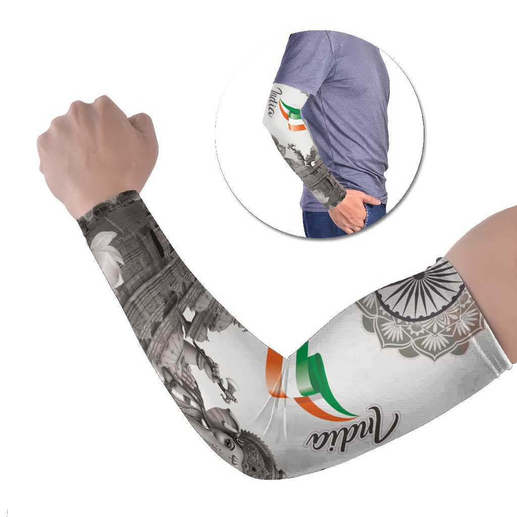 India Ganesha and Akshardham Arm Sleeves Lord Ganpati Lotus Flag Style - Wonder Print Shop