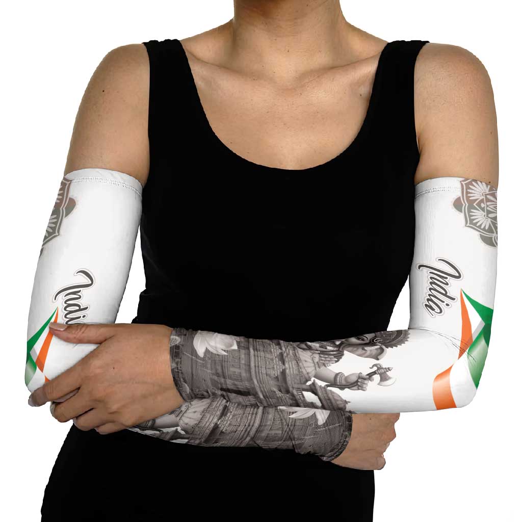 India Ganesha and Akshardham Arm Sleeves Lord Ganpati Lotus Flag Style - Wonder Print Shop