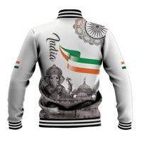 India Ganesha and Akshardham Baseball Jacket Lord Ganpati Lotus Flag Style - Wonder Print Shop